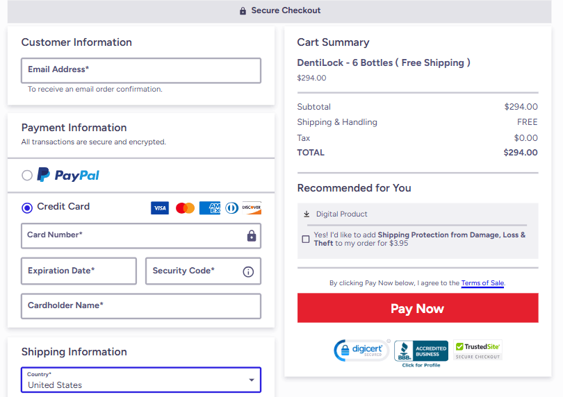 Dentilock - Order Page